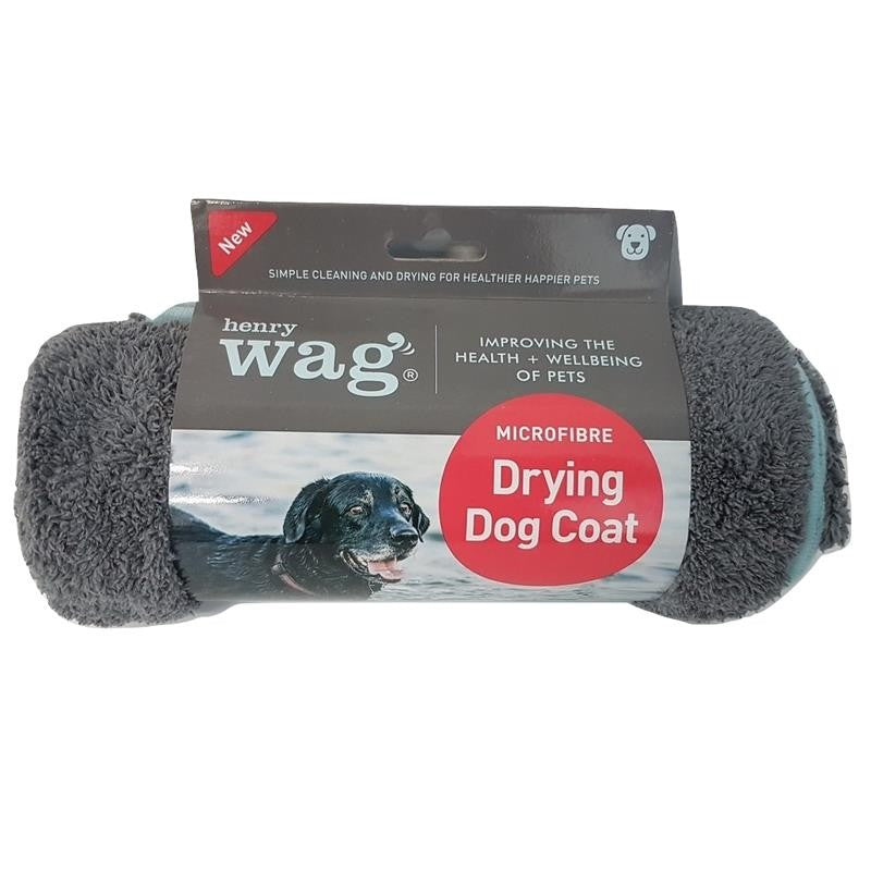 Henry Wag Microfibre Drying Coat - Fast Drying, Absorbent Towel for Pets