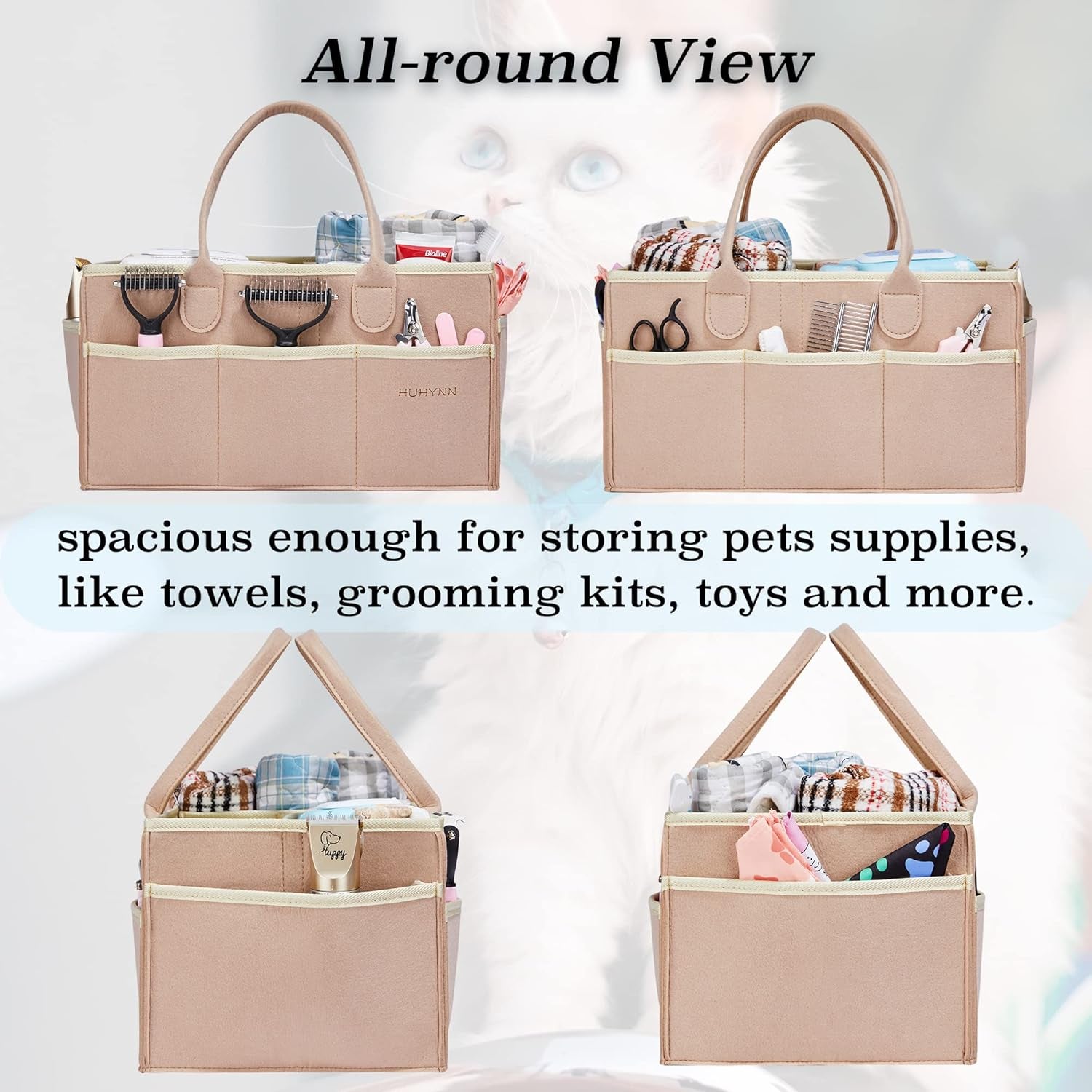 HUHYNN Professional Pet Grooming Tote Bag - Organizer for Dog Grooming Supplies, Ideal for Travel and Outdoor Use (Bag Only)